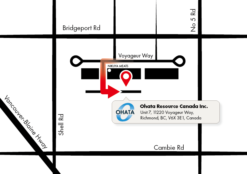 Richmond yard location map for Ohata Resource Canada Inc.